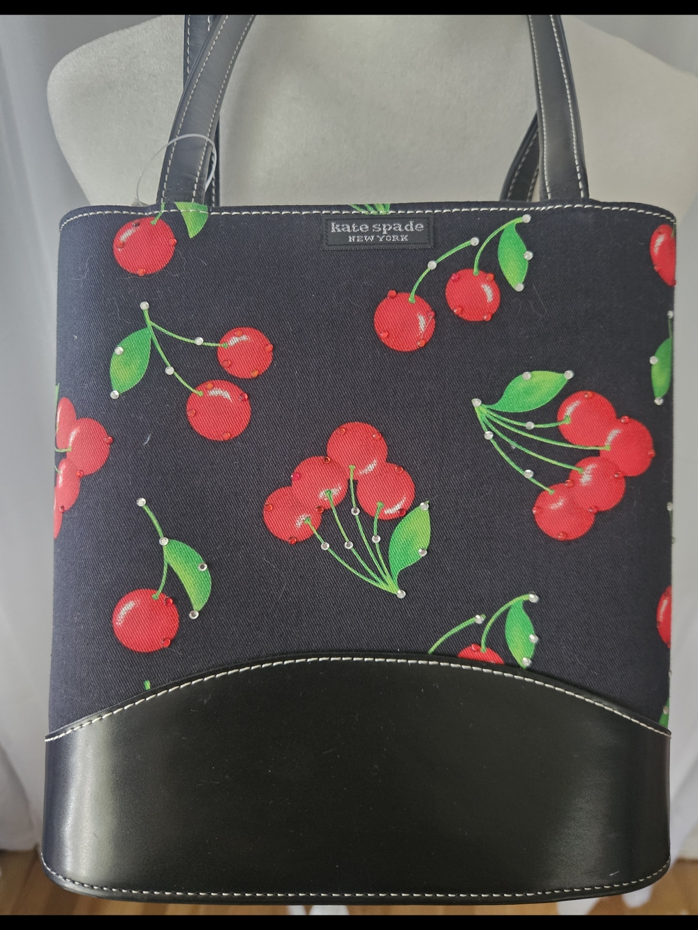 NWT Vintage kate spade New York Black Cherry Print Tote Bag 🍒